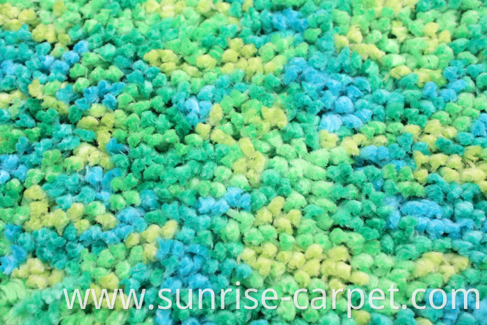 Polyester Rugs with spac dyed yarn green